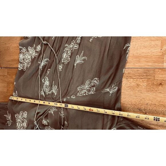 Three Little Birds Cotton Gauze Brown Boho Dress Size L - Picture 5 of 9